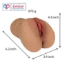 2 in 1 Pocket Pussy with Realistic Textured Vagina and Tight Anus light brown Tone India By LoveLuxToys