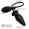 inflatable butt plug with air filling pump for adults. Adjustable, soft, and comfortable for beginners and experienced users black color LoveLuxToys