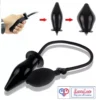 inflatable butt plug with air filling pump for adults. Adjustable, soft, and comfortable for beginners and experienced users black color LoveLuxToys
