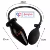 inflatable butt plug with air filling pump for adults. Adjustable, soft, and comfortable for beginners and experienced users black color LoveLuxToys