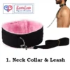 8 piece BDSM bondage kit perfect for couple mix black and pink color, neck collar and leash