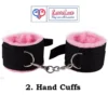8 piece BDSM bondage kit perfect for couple mix black and pink color, hand cuffs
