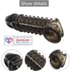 dotted double hole penis sleeve india cock sleeve with dragon condom Reusable, stretchy, and comfortable for enhanced performance black color loveluxtoys