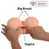 3 in 1 silicone male masturbator sex doll in india with big breast 3D design vagina anal double channels flesh color.